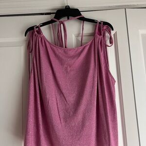 Free People Pink Tie Front Sleeveless Tank Top